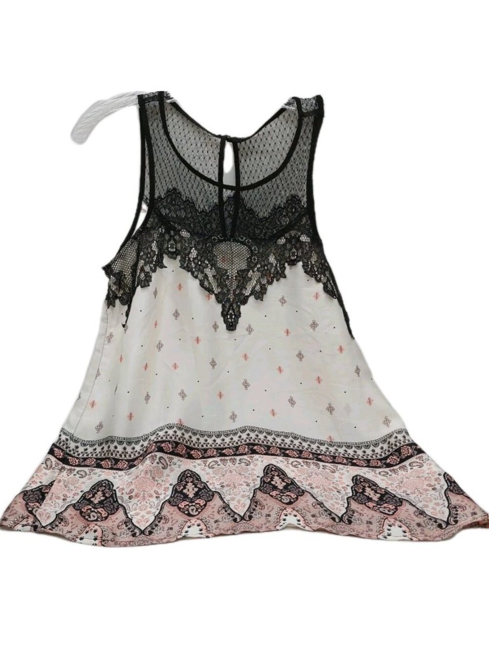 Maurices Women Cami Tank Top Size Small Fairy 90s Boho Lace Trim Y2K
